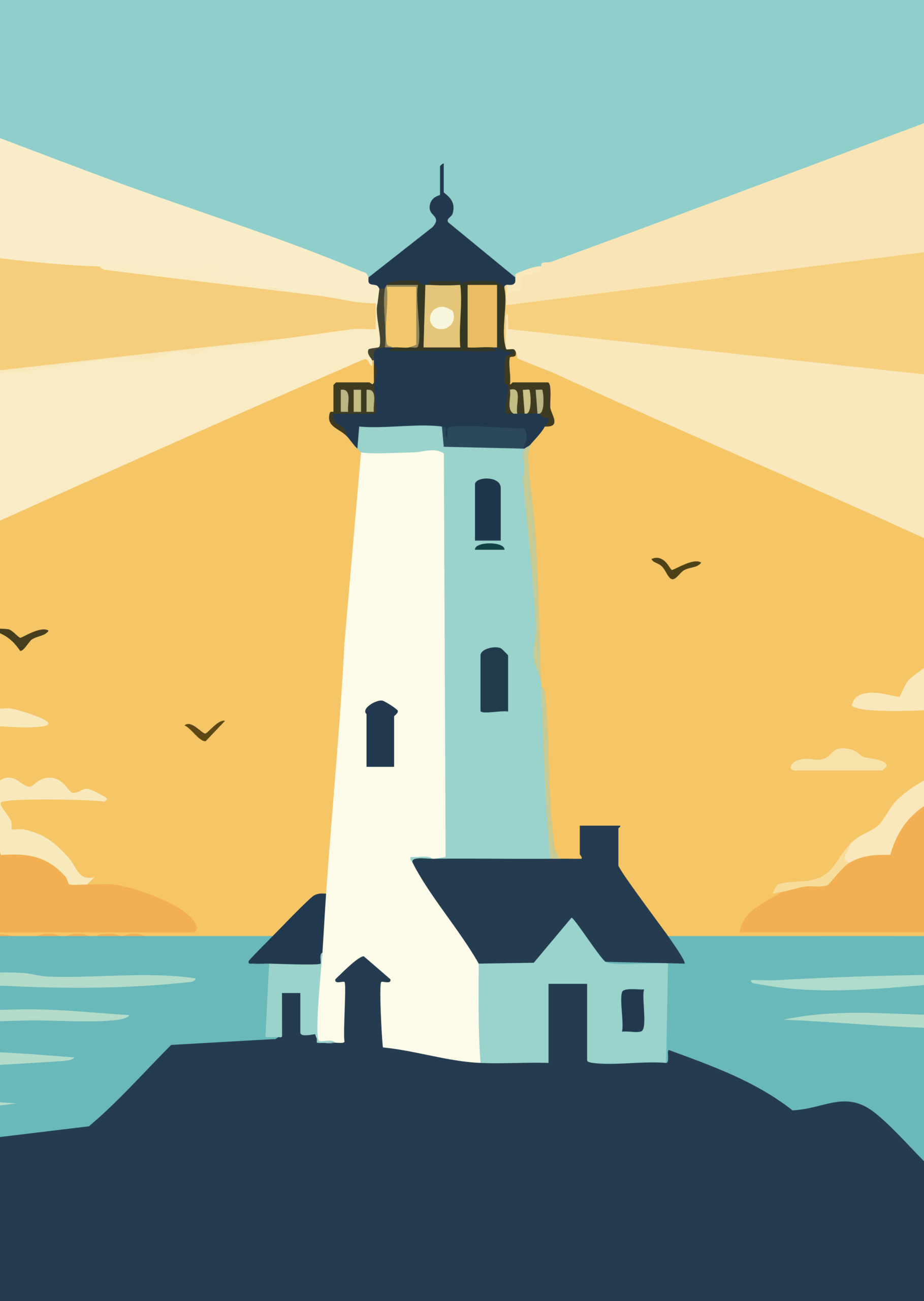 vector image of a lighthouse